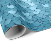 シークイン、抽象芸術バック付きのスカイブルーの光沢のある布 ラッピングペーパー (ロールコーナー)