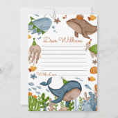 シークジラ誕生日タイムカプセルメッセージカード 招待状 (正面)