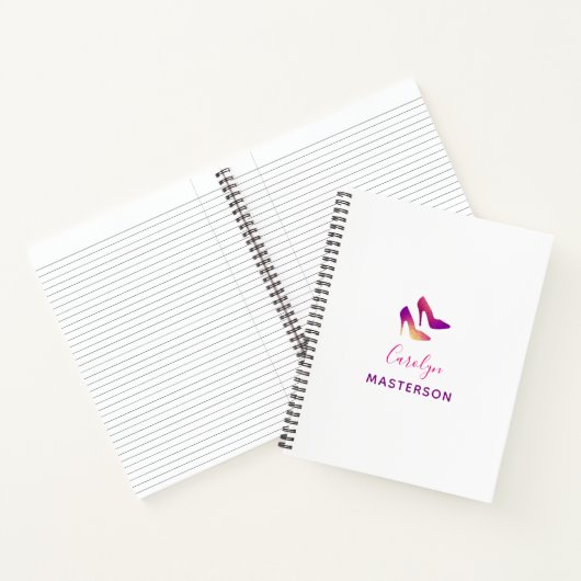 シークパーソナライズされたインハイヒールスタイリファッショニスタスト ノートブック (内部)