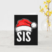 シークリスマスサンタファミリーマッチングパジャマ姉妹 カード (黄色い花)