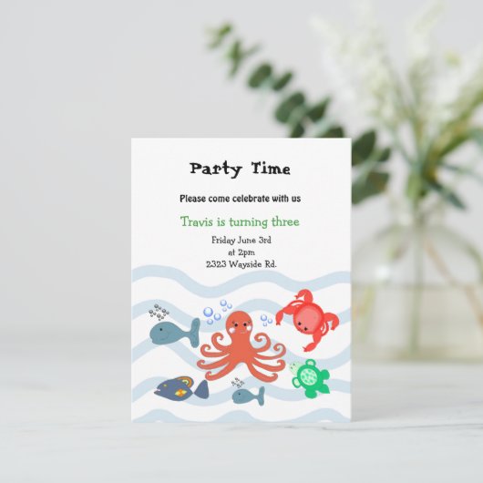 シークリターズバースデーパーティーの招待 招待状 (スタンド正面)