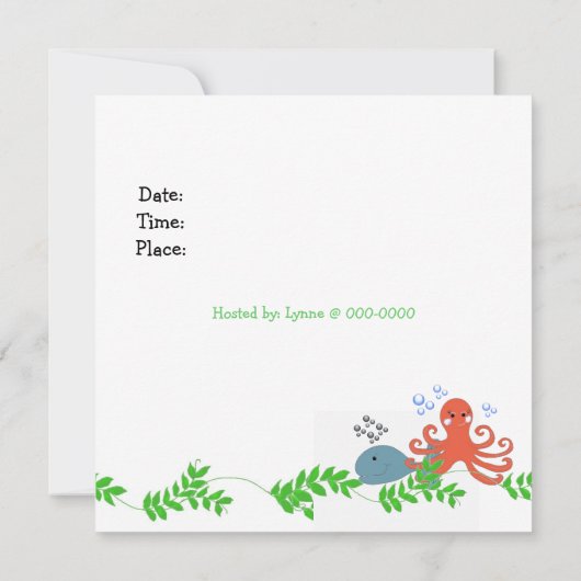 シークリターズベビーシャワー招待状 招待状 (裏面)