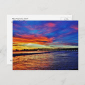 シークリフビーチ夕日。カリフォルニア州サンタクルーズ。 ポストカード (正面/裏面)