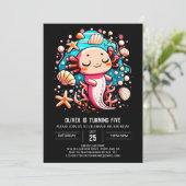 シークリーシーアクソロトルエレガント誕生日 招待状 (スタンド正面)