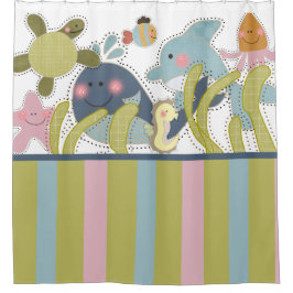 シークリーチャー海動物ホエールポワーズ シャワーカーテン