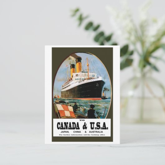 シークルーザー船からカナダとアメリカ ポストカード (スタンド正面)