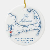 シークレストリ結婚ゾートフォト初めてのクリスマス セラミックオーナメント (正面)