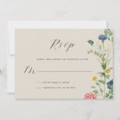 シークレッお洒落トガーデンワイルドフラワーRSVPカード 招待状 (正面)