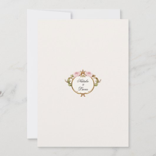 シークレッエレガントトガーデンフローラアー結婚チズ 招待状 (裏面)