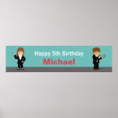 シークレックールトエージェント子供の誕生日パーティーバナー ポスター (正面)