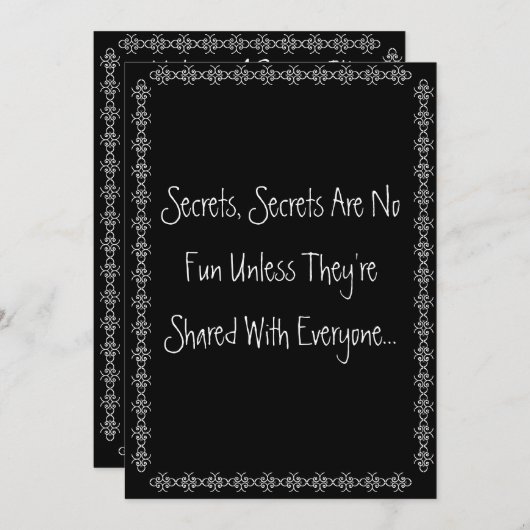 シークレッツ，シークレッツサプライズパーティー招待状 招待状 (正面/裏面)