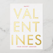 シークレットアドミラーホワイトレッドおもしろいハッピー金ゴールド 箔招待状 (正面)