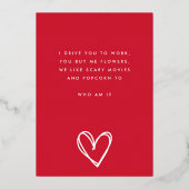 シークレットアドミラーホワイトレッドおもしろいハッピー金ゴールド 箔招待状 (裏面)