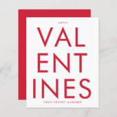 シークレットアドミラーレッドホワイトおもしろいカスタムハートHAPPY (正面/裏面)