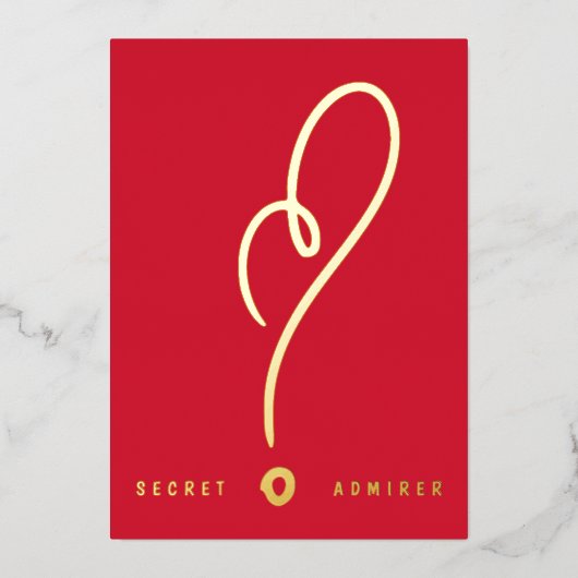 シークレットアドミラーレッドホワイトおもしろいハッピー金ゴールド 箔招待状 (正面)