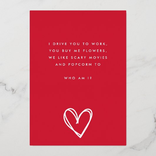 シークレットアドミラーレッドホワイトおもしろいハッピー金ゴールド 箔招待状 (裏面)