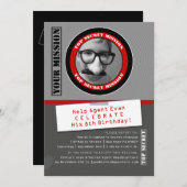 シークレットエージェンカスタムトのフォト誕生日招待状 招待状 (正面/裏面)