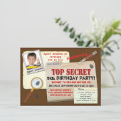 シークレットエージェントスパイトップ秘密バースデーパーティー招待状 招待状 (スタンド正面)