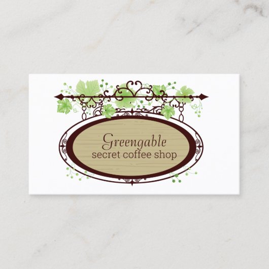 シークレットカフェコーヒーショップ名刺 名刺 (正面)