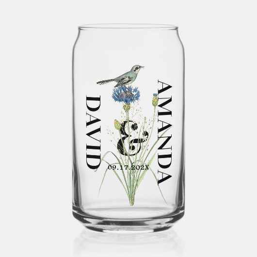 シークレットガーデンお洒落ワイルドフラワーブーケ ガラス缶 (正面)