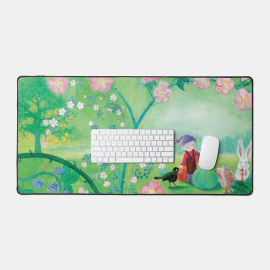シークレットガーデンと格言イラストレーション デスクマット (キーボード&マウス)