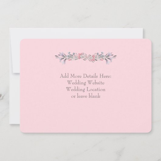 シークレットガーデンの水彩フローラ日付カードを保存 セーブザデート (裏面)