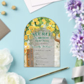 シークレットガーデンイエローローズエンチャントドブライダルシャワー アクリル招待状 (インサイチュ (ウェディング))