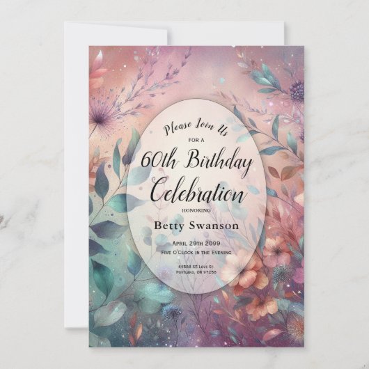 シークレットガーデンイン夕べグローカスタム年 招待状 (正面)