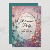シークレットガーデンイン夕べグロー退職パーティー 招待状 (正面/裏面)