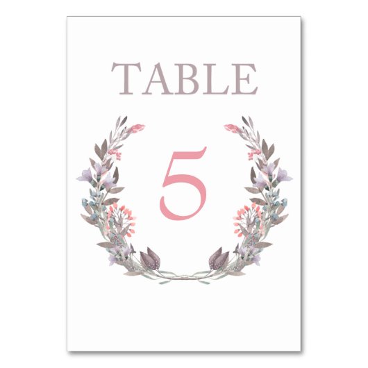 シークレットガーデンウォーターカラーフローラテーブル番号カード テーブルナンバー (正面)