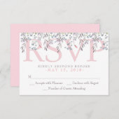 シークレットガーデンウォーターカラーフローラRSVPカード 出欠カード (正面/裏面)