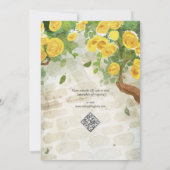 シークレットガーデンエンチャントイエローローズブライダルシャワー 招待状 (裏面)