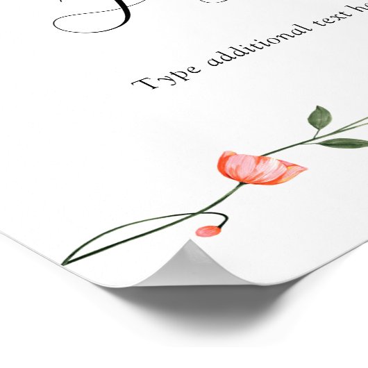 シークレットガーデンカスタムフローラ文字標識 ポスター (角)