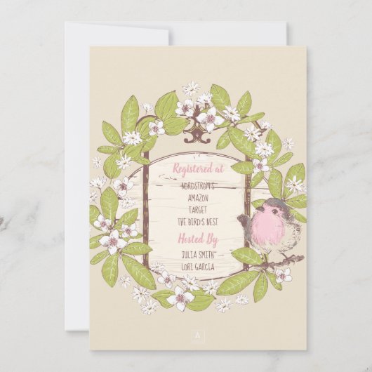 シークレットガーデンガールベビーシャワー 招待状 (裏面)