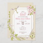 シークレットガーデンガールベビーシャワー 招待状 (正面/裏面)