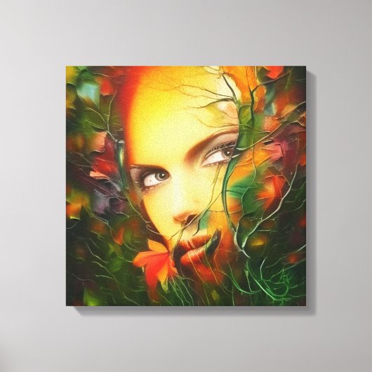 シークレットガーデンスリアルアートポートレート美女 キャンバスプリント (正面)