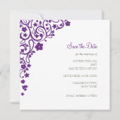 シークレットガーデンパープルフローラスクエア結婚ズ セーブザデート (正面)