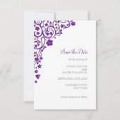 シークレットガーデンパープルフローララブバード結婚ズ セーブザデート (正面)