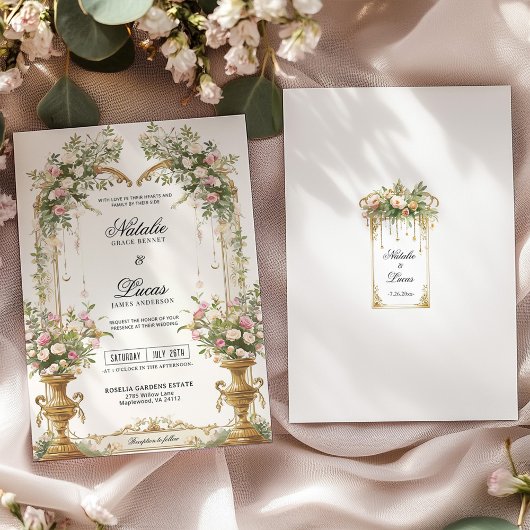 シークレットガーデンフローラアーチ結婚式招待状 招待状