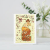 シークレットガーデンミュシャ女性 ポストカード (スタンド正面)