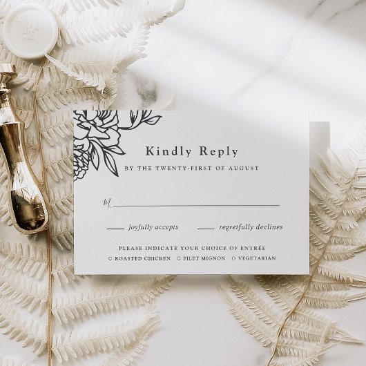 シークレットガーデンミール選択RSVPカード 出欠カード