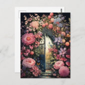 シークレットガーデンレトロチャームエレガントフローラ ポストカード (正面/裏面)