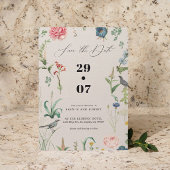 シークレットガーデンワイルドフラワーウェディング日付を保存 招待状