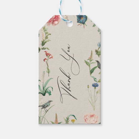 シークレットガーデンワイルドフラワーフレームサンキューカード ギフトタグ (正面)