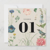 シークレットガーデンワイルドフラワーフレームテーブル番号 サンキューカード (正面)