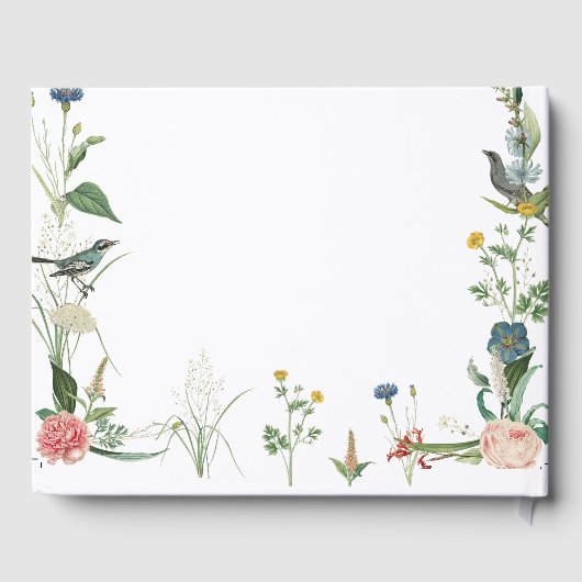 シークレットガーデンワイルドフラワーフレーム結婚ズゲストブック ゲストブック (裏面)