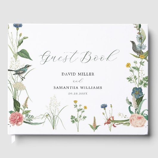 シークレットガーデンワイルドフラワーフレーム結婚ズゲストブック ゲストブック (正面)