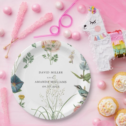 シークレットガーデンワイルドフラワーフレーム ペーパープレート (パーティー)