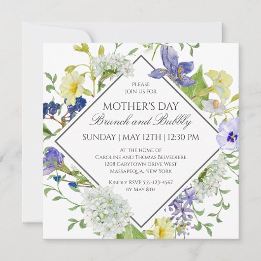 シークレットガーデンワイルドフラワーマザーズデイブランチ 招待状 (正面)