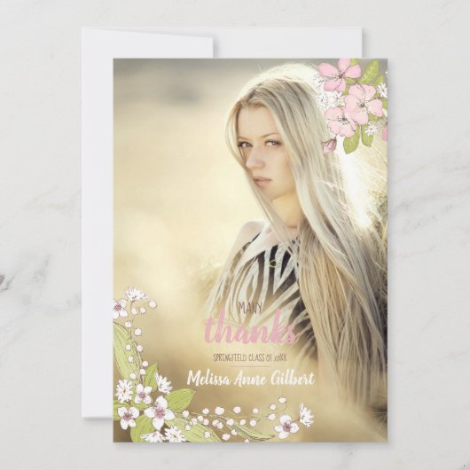 シークレットガーデン卒業ありがとう写真 招待状 (正面)